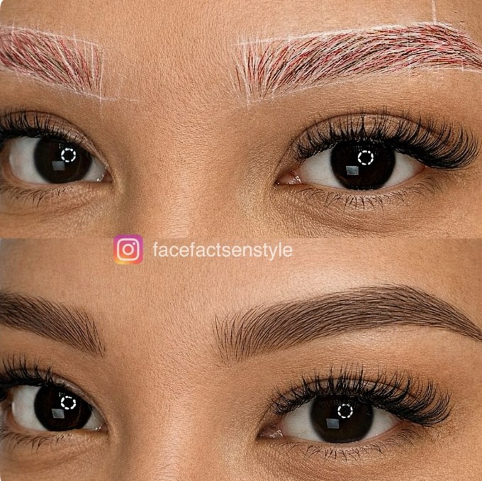 Resultaat van natuurlijke Powder Brows behandeling bij Face Facts & Style Rotterdam